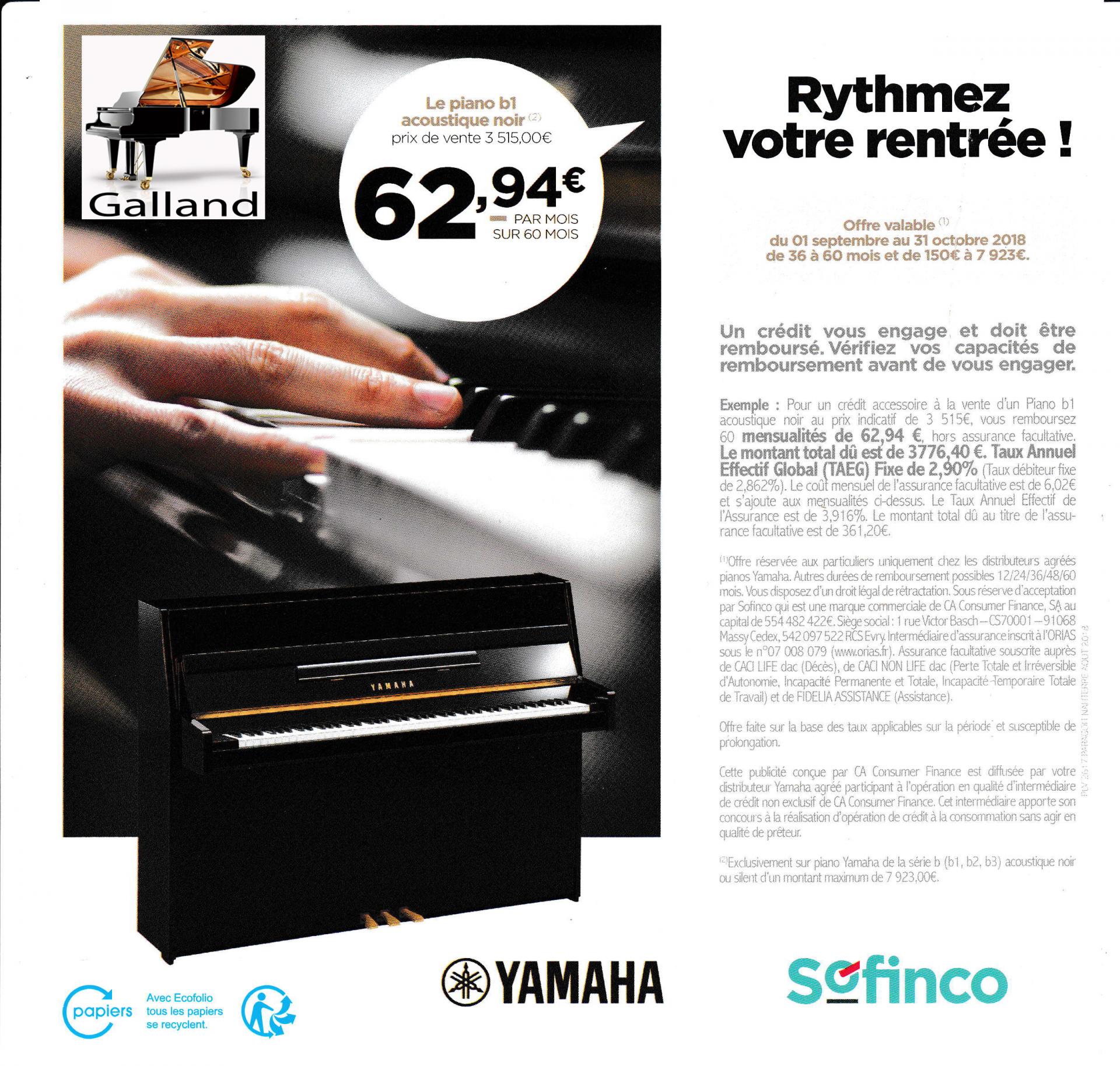 Yamaha b1 60 mois 2018